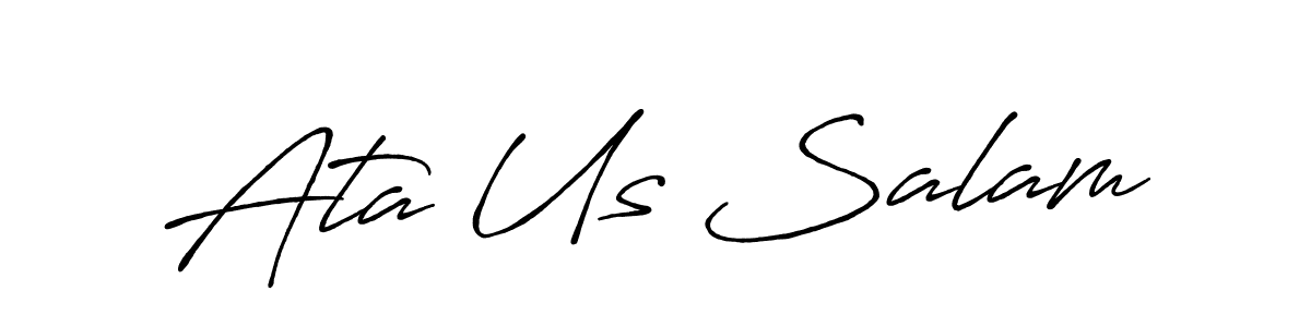 Make a beautiful signature design for name Ata Us Salam. With this signature (Antro_Vectra_Bolder) style, you can create a handwritten signature for free. Ata Us Salam signature style 7 images and pictures png