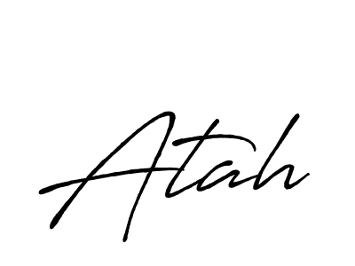 Use a signature maker to create a handwritten signature online. With this signature software, you can design (Antro_Vectra_Bolder) your own signature for name Atah. Atah signature style 7 images and pictures png