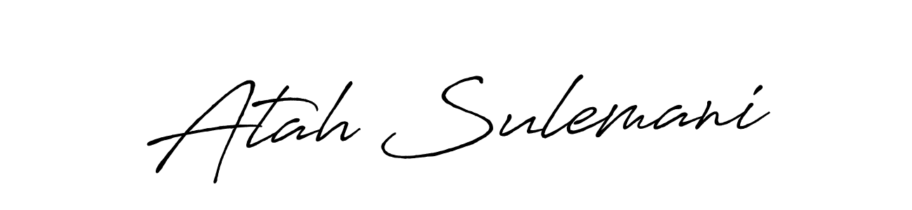 if you are searching for the best signature style for your name Atah Sulemani. so please give up your signature search. here we have designed multiple signature styles  using Antro_Vectra_Bolder. Atah Sulemani signature style 7 images and pictures png