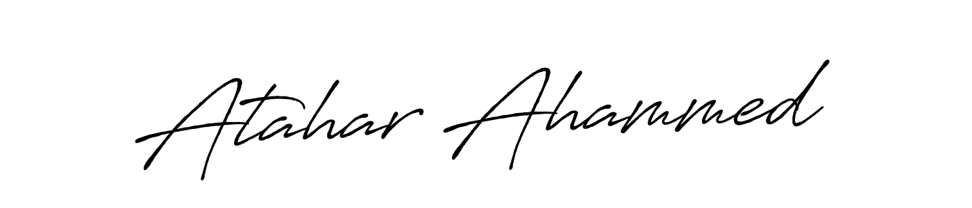 Use a signature maker to create a handwritten signature online. With this signature software, you can design (Antro_Vectra_Bolder) your own signature for name Atahar Ahammed. Atahar Ahammed signature style 7 images and pictures png