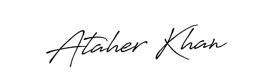 Ataher Khan stylish signature style. Best Handwritten Sign (Antro_Vectra_Bolder) for my name. Handwritten Signature Collection Ideas for my name Ataher Khan. Ataher Khan signature style 7 images and pictures png