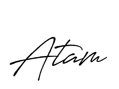 Atam stylish signature style. Best Handwritten Sign (Antro_Vectra_Bolder) for my name. Handwritten Signature Collection Ideas for my name Atam. Atam signature style 7 images and pictures png