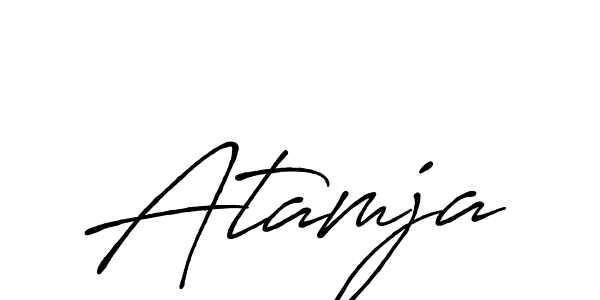 if you are searching for the best signature style for your name Atamja. so please give up your signature search. here we have designed multiple signature styles  using Antro_Vectra_Bolder. Atamja signature style 7 images and pictures png