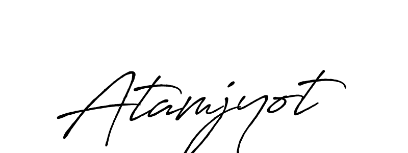 Use a signature maker to create a handwritten signature online. With this signature software, you can design (Antro_Vectra_Bolder) your own signature for name Atamjyot. Atamjyot signature style 7 images and pictures png