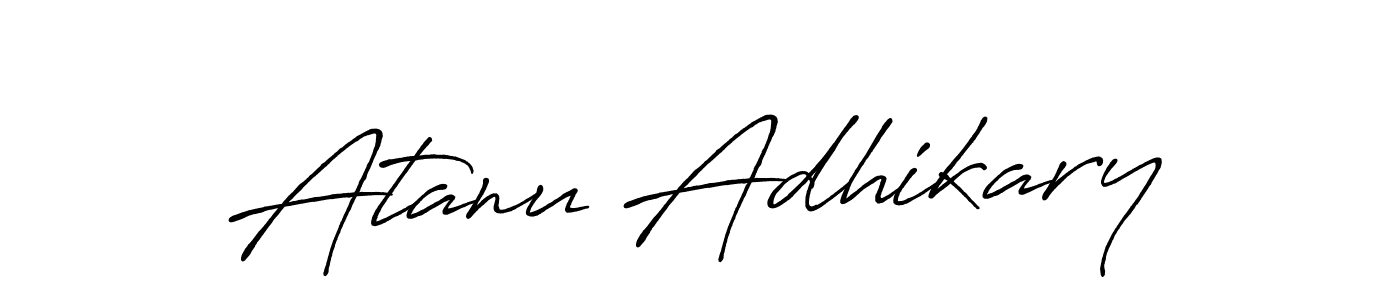 Create a beautiful signature design for name Atanu Adhikary. With this signature (Antro_Vectra_Bolder) fonts, you can make a handwritten signature for free. Atanu Adhikary signature style 7 images and pictures png