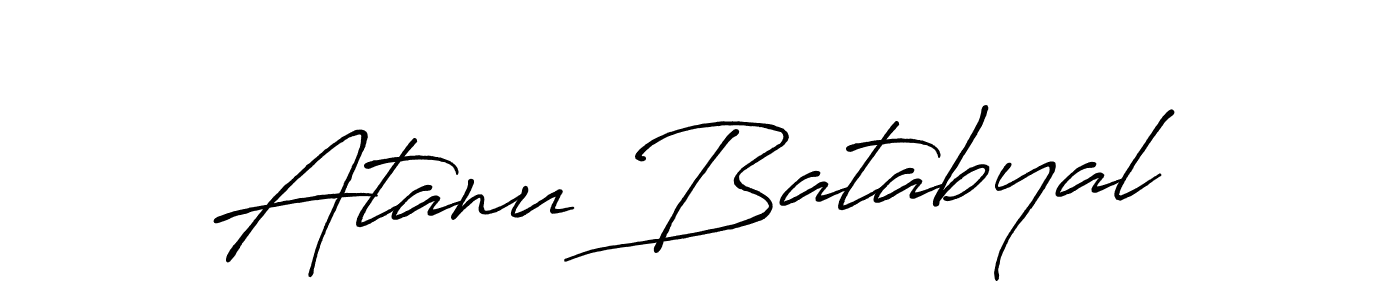 How to make Atanu Batabyal signature? Antro_Vectra_Bolder is a professional autograph style. Create handwritten signature for Atanu Batabyal name. Atanu Batabyal signature style 7 images and pictures png