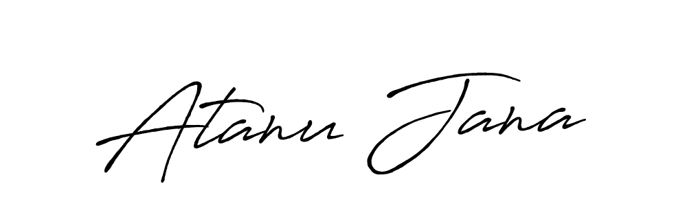 How to make Atanu Jana name signature. Use Antro_Vectra_Bolder style for creating short signs online. This is the latest handwritten sign. Atanu Jana signature style 7 images and pictures png