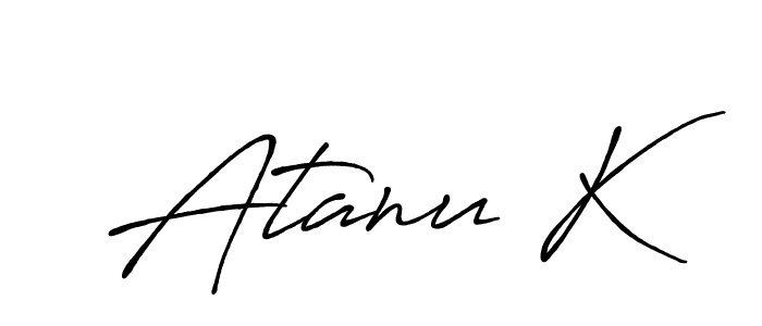 How to Draw Atanu K signature style? Antro_Vectra_Bolder is a latest design signature styles for name Atanu K. Atanu K signature style 7 images and pictures png