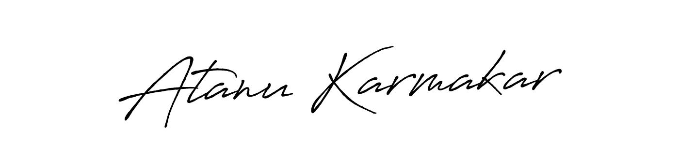 Create a beautiful signature design for name Atanu Karmakar. With this signature (Antro_Vectra_Bolder) fonts, you can make a handwritten signature for free. Atanu Karmakar signature style 7 images and pictures png