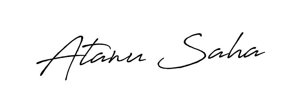 How to make Atanu Saha name signature. Use Antro_Vectra_Bolder style for creating short signs online. This is the latest handwritten sign. Atanu Saha signature style 7 images and pictures png