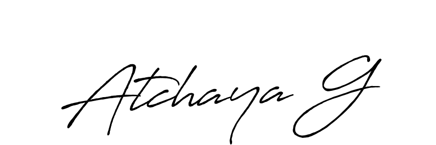 You should practise on your own different ways (Antro_Vectra_Bolder) to write your name (Atchaya G) in signature. don't let someone else do it for you. Atchaya G signature style 7 images and pictures png