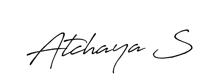 Create a beautiful signature design for name Atchaya S. With this signature (Antro_Vectra_Bolder) fonts, you can make a handwritten signature for free. Atchaya S signature style 7 images and pictures png