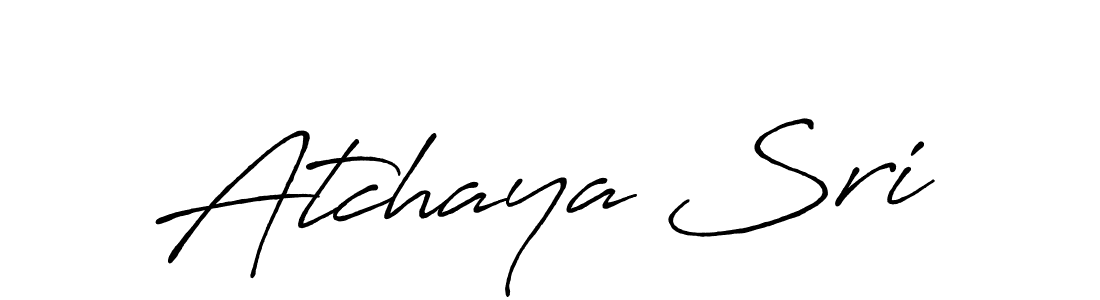 Antro_Vectra_Bolder is a professional signature style that is perfect for those who want to add a touch of class to their signature. It is also a great choice for those who want to make their signature more unique. Get Atchaya Sri name to fancy signature for free. Atchaya Sri signature style 7 images and pictures png