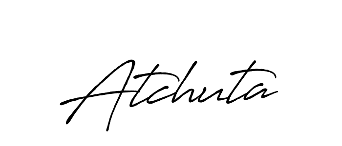Use a signature maker to create a handwritten signature online. With this signature software, you can design (Antro_Vectra_Bolder) your own signature for name Atchuta. Atchuta signature style 7 images and pictures png