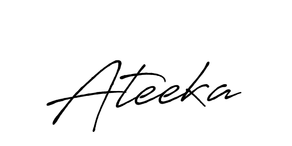 Also You can easily find your signature by using the search form. We will create Ateeka name handwritten signature images for you free of cost using Antro_Vectra_Bolder sign style. Ateeka signature style 7 images and pictures png