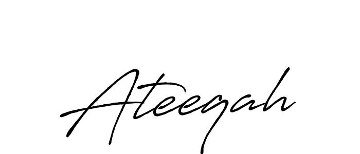 Make a beautiful signature design for name Ateeqah. With this signature (Antro_Vectra_Bolder) style, you can create a handwritten signature for free. Ateeqah signature style 7 images and pictures png