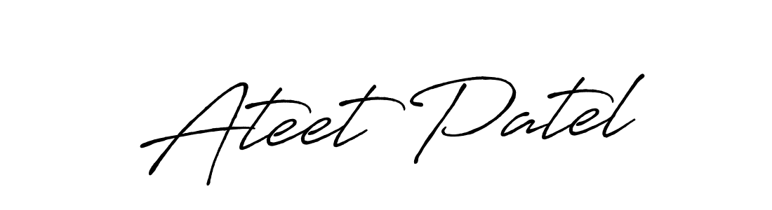You should practise on your own different ways (Antro_Vectra_Bolder) to write your name (Ateet Patel) in signature. don't let someone else do it for you. Ateet Patel signature style 7 images and pictures png