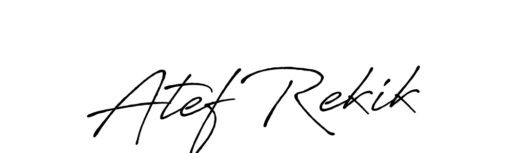 Similarly Antro_Vectra_Bolder is the best handwritten signature design. Signature creator online .You can use it as an online autograph creator for name Atef Rekik. Atef Rekik signature style 7 images and pictures png