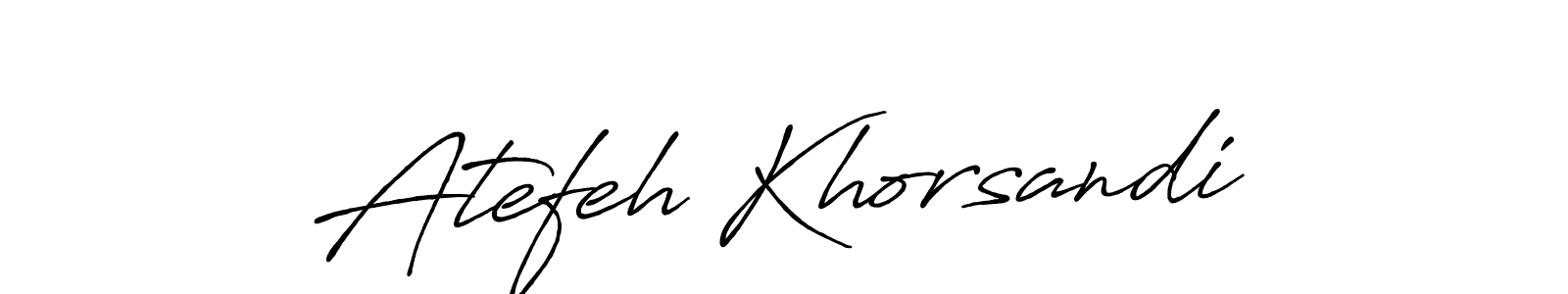 Create a beautiful signature design for name Atefeh Khorsandi. With this signature (Antro_Vectra_Bolder) fonts, you can make a handwritten signature for free. Atefeh Khorsandi signature style 7 images and pictures png