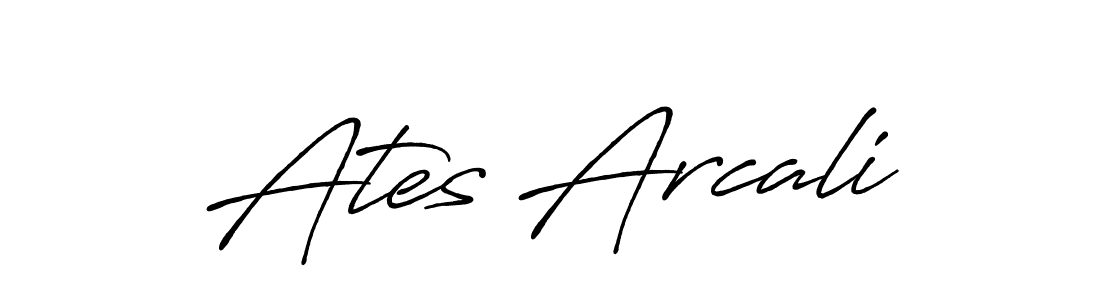 Make a beautiful signature design for name Ates Arcali. With this signature (Antro_Vectra_Bolder) style, you can create a handwritten signature for free. Ates Arcali signature style 7 images and pictures png