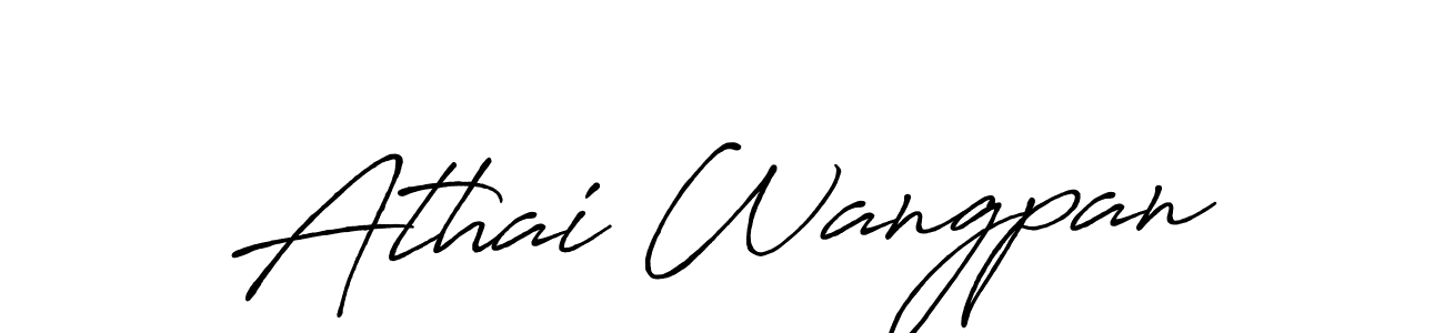 How to make Athai Wangpan name signature. Use Antro_Vectra_Bolder style for creating short signs online. This is the latest handwritten sign. Athai Wangpan signature style 7 images and pictures png