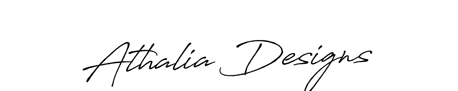 How to make Athalia Designs name signature. Use Antro_Vectra_Bolder style for creating short signs online. This is the latest handwritten sign. Athalia Designs signature style 7 images and pictures png