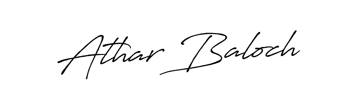 How to make Athar Baloch name signature. Use Antro_Vectra_Bolder style for creating short signs online. This is the latest handwritten sign. Athar Baloch signature style 7 images and pictures png