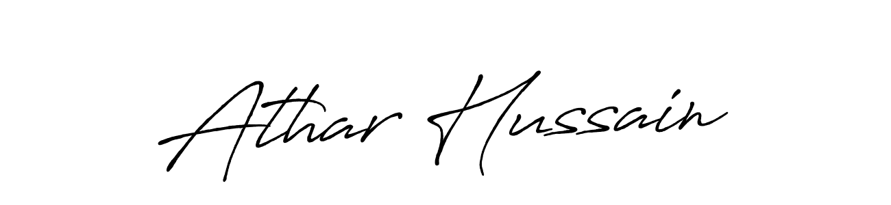 Design your own signature with our free online signature maker. With this signature software, you can create a handwritten (Antro_Vectra_Bolder) signature for name Athar Hussain. Athar Hussain signature style 7 images and pictures png