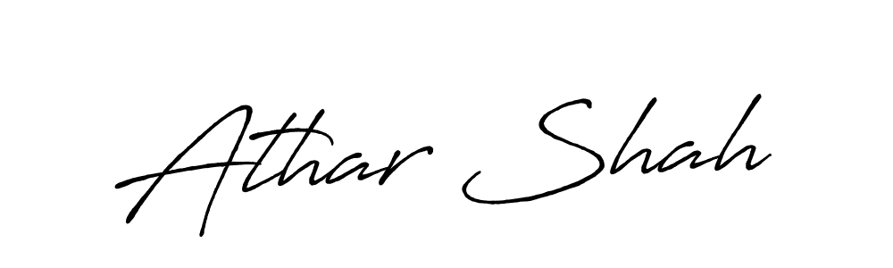 Use a signature maker to create a handwritten signature online. With this signature software, you can design (Antro_Vectra_Bolder) your own signature for name Athar Shah. Athar Shah signature style 7 images and pictures png