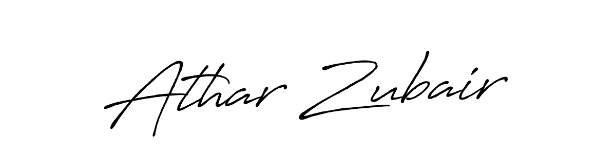 Make a beautiful signature design for name Athar Zubair. With this signature (Antro_Vectra_Bolder) style, you can create a handwritten signature for free. Athar Zubair signature style 7 images and pictures png