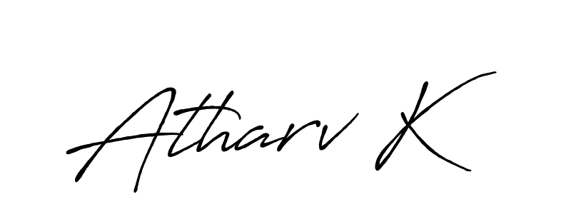 Use a signature maker to create a handwritten signature online. With this signature software, you can design (Antro_Vectra_Bolder) your own signature for name Atharv K. Atharv K signature style 7 images and pictures png