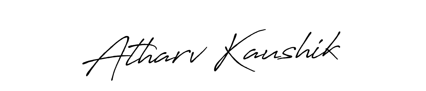How to make Atharv Kaushik name signature. Use Antro_Vectra_Bolder style for creating short signs online. This is the latest handwritten sign. Atharv Kaushik signature style 7 images and pictures png
