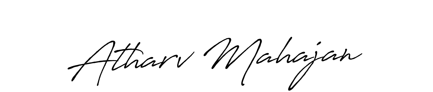 How to make Atharv Mahajan name signature. Use Antro_Vectra_Bolder style for creating short signs online. This is the latest handwritten sign. Atharv Mahajan signature style 7 images and pictures png