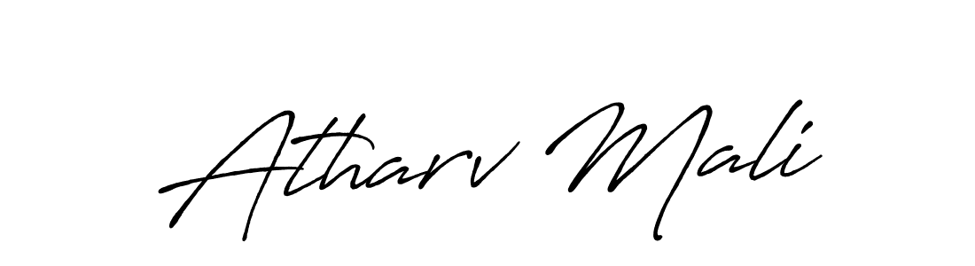 The best way (Antro_Vectra_Bolder) to make a short signature is to pick only two or three words in your name. The name Atharv Mali include a total of six letters. For converting this name. Atharv Mali signature style 7 images and pictures png