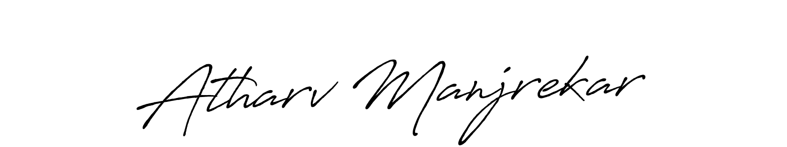 Use a signature maker to create a handwritten signature online. With this signature software, you can design (Antro_Vectra_Bolder) your own signature for name Atharv Manjrekar. Atharv Manjrekar signature style 7 images and pictures png