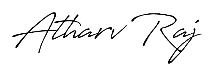 You should practise on your own different ways (Antro_Vectra_Bolder) to write your name (Atharv Raj) in signature. Don't let someone else do it for you. Atharv Raj signature style 7 images and pictures png