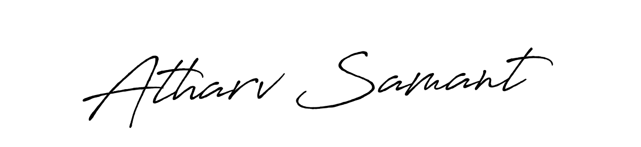 Antro_Vectra_Bolder is a professional signature style that is perfect for those who want to add a touch of class to their signature. It is also a great choice for those who want to make their signature more unique. Get Atharv Samant name to fancy signature for free. Atharv Samant signature style 7 images and pictures png