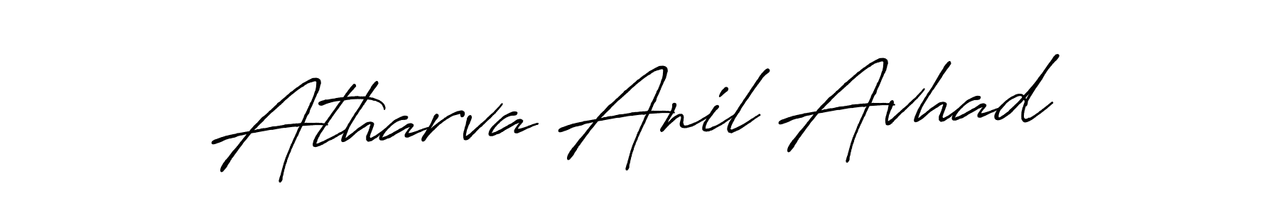 How to make Atharva Anil Avhad name signature. Use Antro_Vectra_Bolder style for creating short signs online. This is the latest handwritten sign. Atharva Anil Avhad signature style 7 images and pictures png