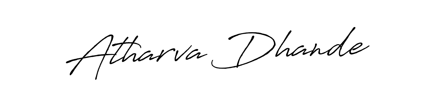 How to make Atharva Dhande name signature. Use Antro_Vectra_Bolder style for creating short signs online. This is the latest handwritten sign. Atharva Dhande signature style 7 images and pictures png