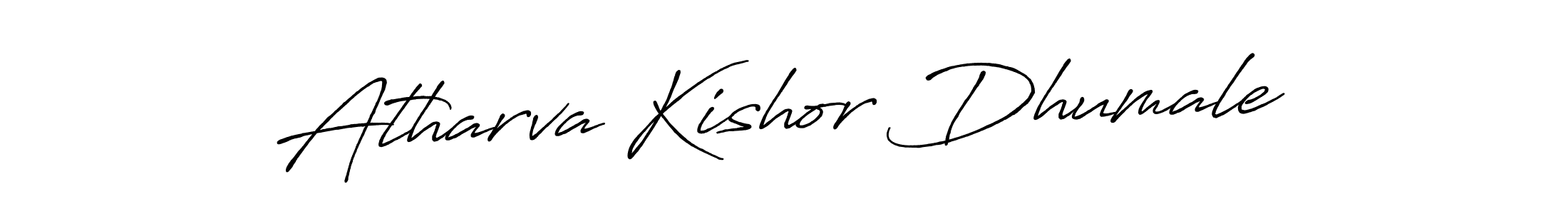How to make Atharva Kishor Dhumale name signature. Use Antro_Vectra_Bolder style for creating short signs online. This is the latest handwritten sign. Atharva Kishor Dhumale signature style 7 images and pictures png
