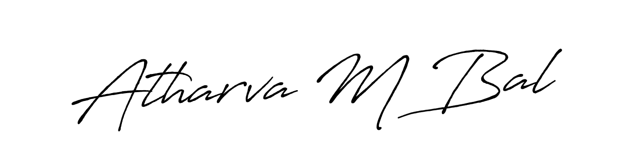 How to make Atharva M Bal name signature. Use Antro_Vectra_Bolder style for creating short signs online. This is the latest handwritten sign. Atharva M Bal signature style 7 images and pictures png