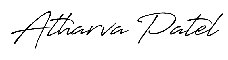 Express your personality with a custom Atharva Patel signature crafted with Antro_Vectra_Bolder typography. Free transparent PNG download available. Atharva Patel signature style 7 images and pictures png