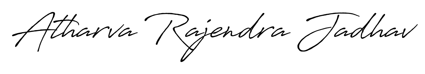 A stylish, flowing autograph style designed for name Atharva Rajendra Jadhav using Antro_Vectra_Bolder typography. Perfect for digital creative projects. Atharva Rajendra Jadhav signature style 7 images and pictures png