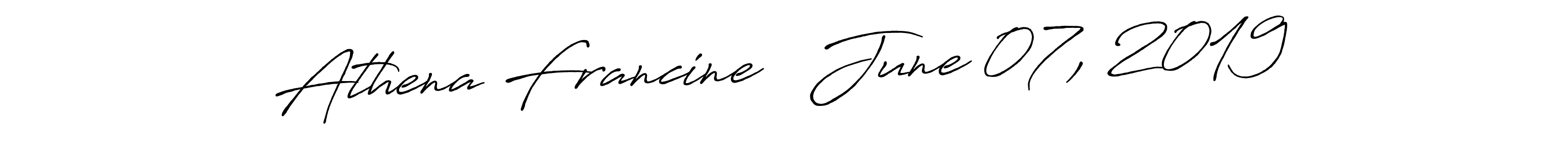 It looks lik you need a new signature style for name Athena Francine   June 07, 2019. Design unique handwritten (Antro_Vectra_Bolder) signature with our free signature maker in just a few clicks. Athena Francine   June 07, 2019 signature style 7 images and pictures png