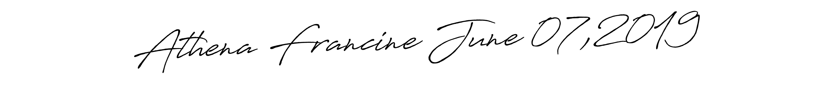 Also You can easily find your signature by using the search form. We will create Athena Francine June 07,2019 name handwritten signature images for you free of cost using Antro_Vectra_Bolder sign style. Athena Francine June 07,2019 signature style 7 images and pictures png