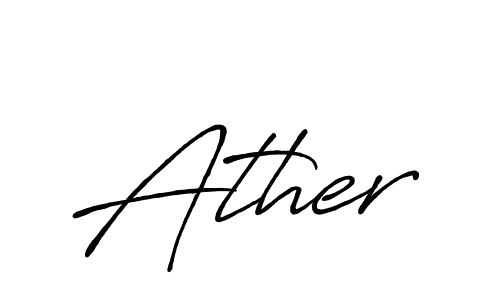 Design your own signature with our free online signature maker. With this signature software, you can create a handwritten (Antro_Vectra_Bolder) signature for name Ather. Ather signature style 7 images and pictures png