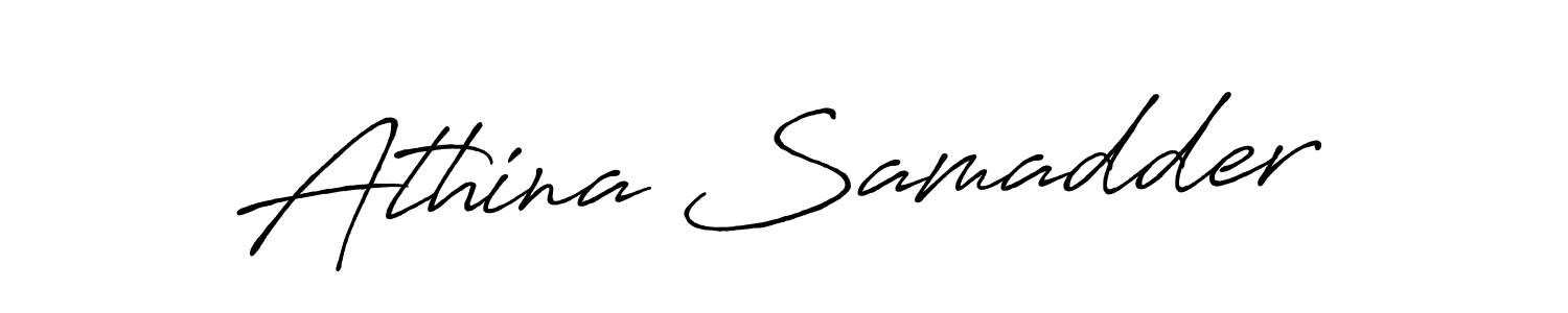 The best way (Antro_Vectra_Bolder) to make a short signature is to pick only two or three words in your name. The name Athina Samadder include a total of six letters. For converting this name. Athina Samadder signature style 7 images and pictures png