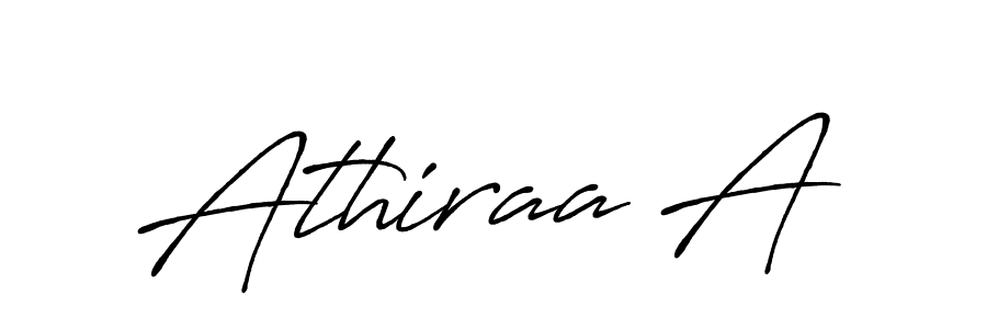 Use a signature maker to create a handwritten signature online. With this signature software, you can design (Antro_Vectra_Bolder) your own signature for name Athiraa A. Athiraa A signature style 7 images and pictures png