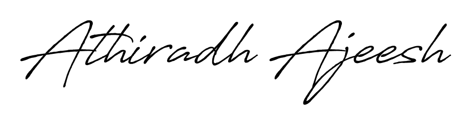 Looking for an artistic signature for Athiradh Ajeesh? The Antro_Vectra_Bolder calligraphy style gives a sophisticated flow suitable for business cards and emails. Athiradh Ajeesh signature style 7 images and pictures png