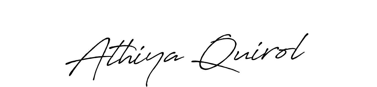 Design your own signature with our free online signature maker. With this signature software, you can create a handwritten (Antro_Vectra_Bolder) signature for name Athiya Quirol. Athiya Quirol signature style 7 images and pictures png
